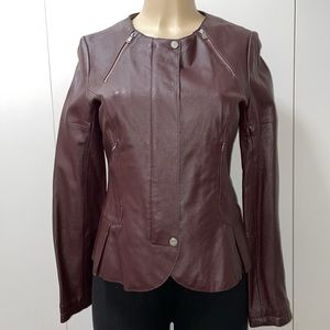 Bebe Peplum Leather Jacket